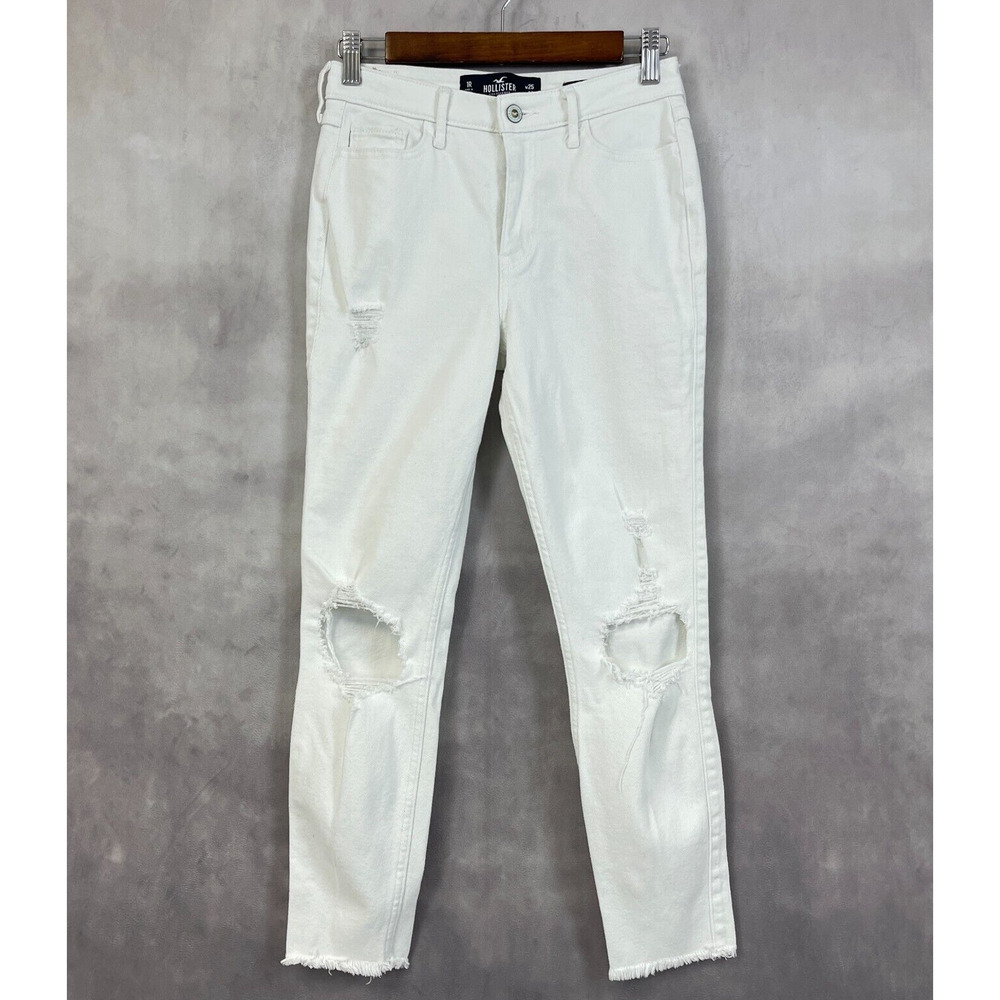 Hollister High Rise Super Skinny Crop Jeans Womens 1 W25 Vintage Stretch Grunge‎